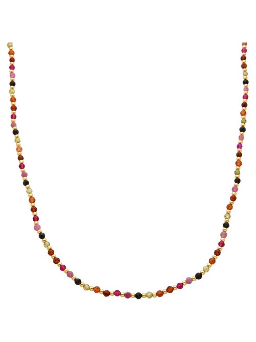 Collier Luxenter en cristal multicolore avec finition en or jaune 18 carats - Irfoa - Kiabi