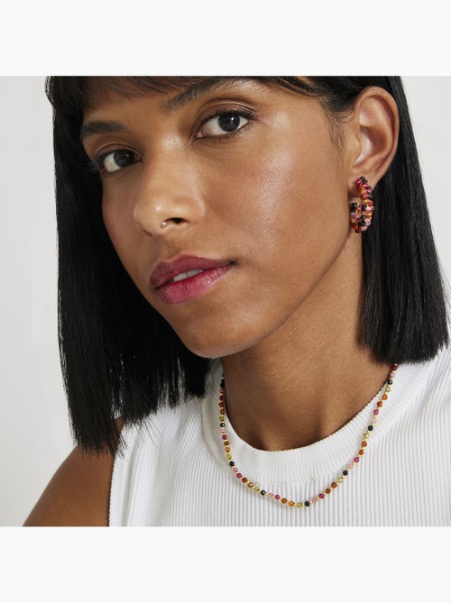 Collier Luxenter en cristal multicolore avec finition en or jaune 18 carats - Irfoa - Kiabi