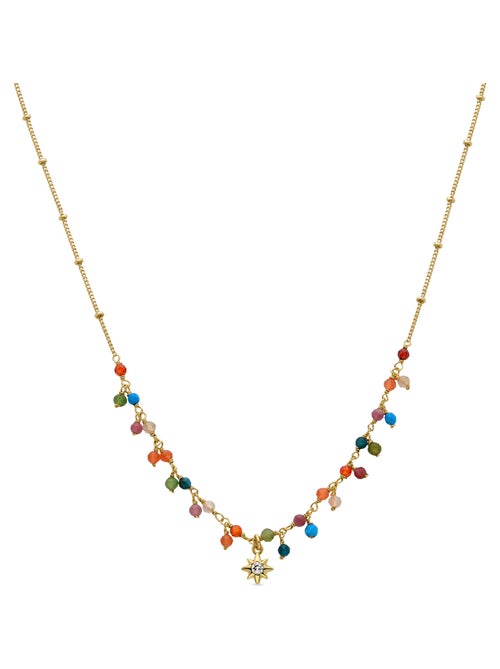 Collier Luxenter en cristal multicolore avec finition en or jaune 18 carats - Lision - Kiabi Collier Luxenter en cristal multicolore avec finition en or jaune 18 carats - Lision - Kiabi