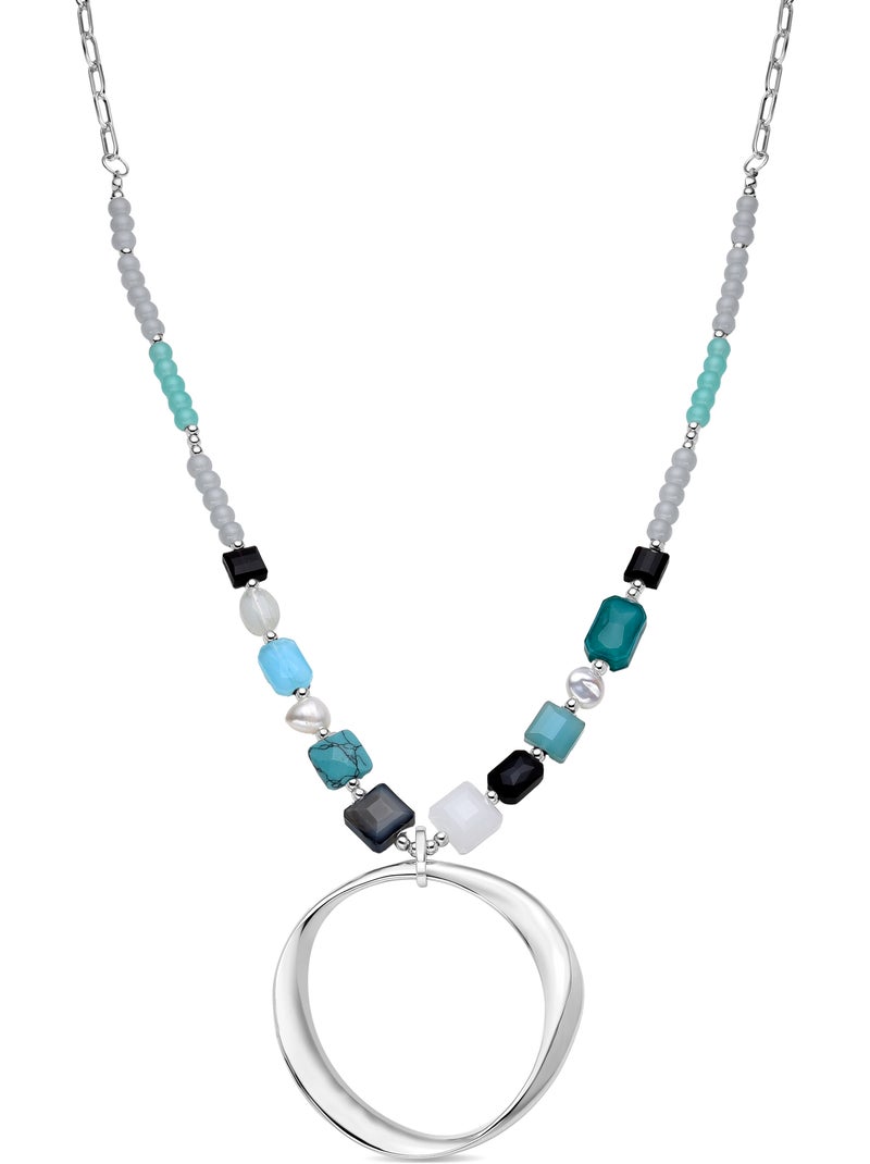 Collier Luxenter en cristal multicolore fini et plaqué or 18k - Miyou Multicolore - Kiabi