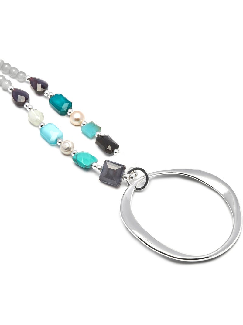 Collier Luxenter en cristal multicolore fini et plaqué or 18k - Miyou Multicolore - Kiabi
