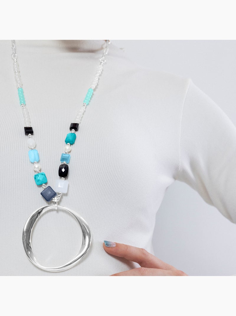 Collier Luxenter en cristal multicolore fini et plaqué or 18k - Miyou Multicolore - Kiabi