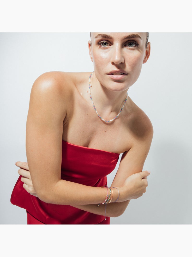 Collier Luxenter en cristal multicolore finition rhodium - Sury Multicolore - Kiabi