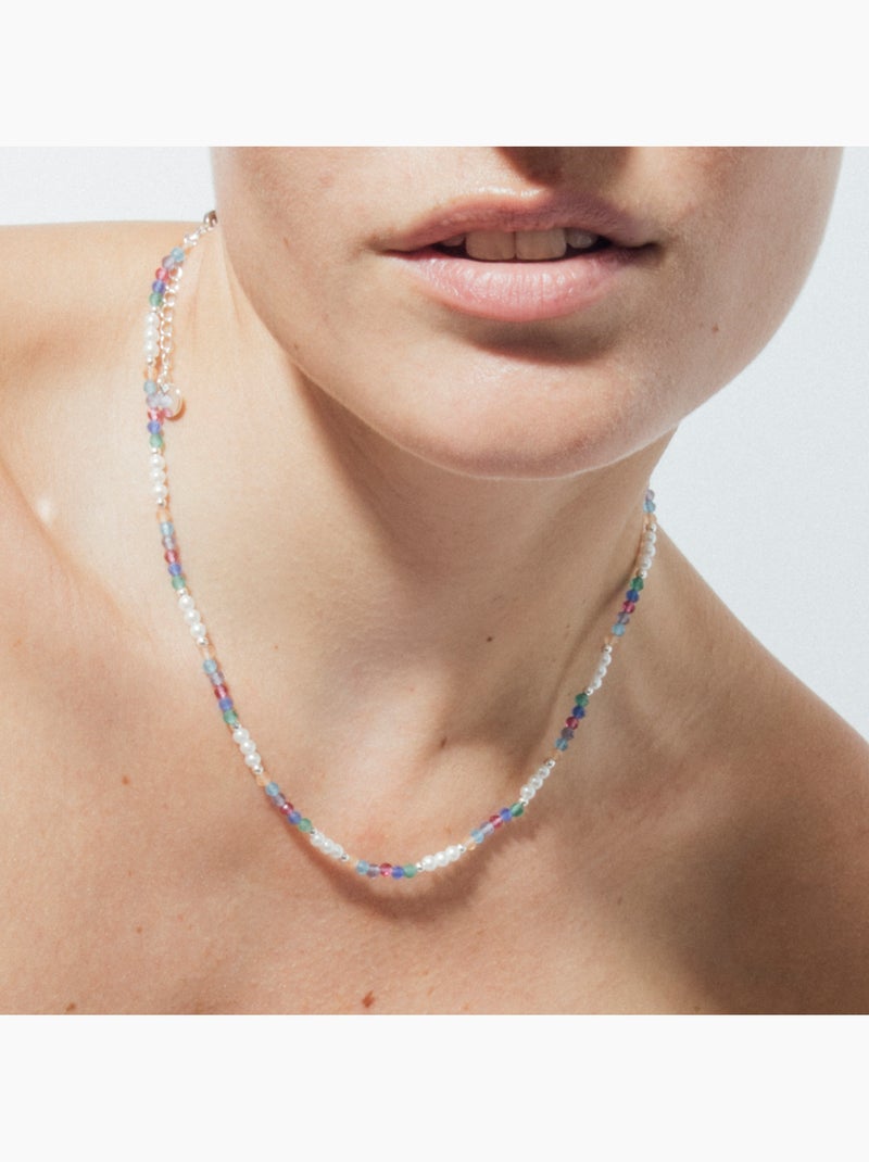 Collier Luxenter en cristal multicolore finition rhodium - Sury Multicolore - Kiabi