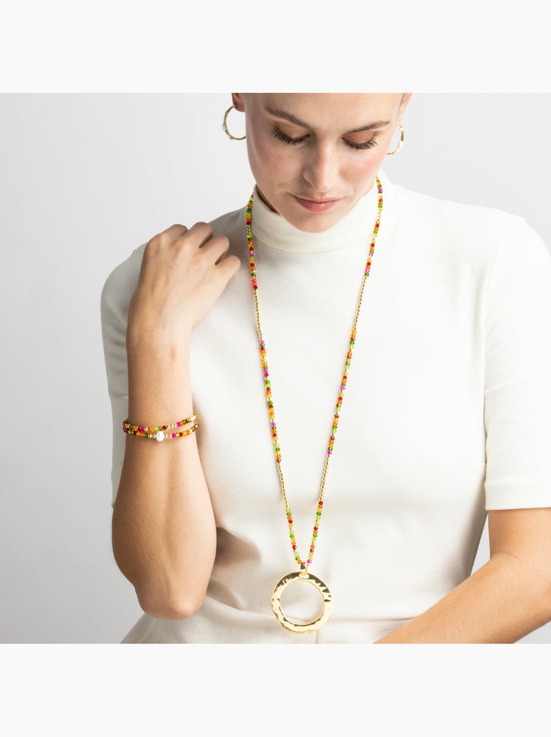 Collier Luxenter en cristal rose avec finition en or 18 carats - Miota Rose - Kiabi
