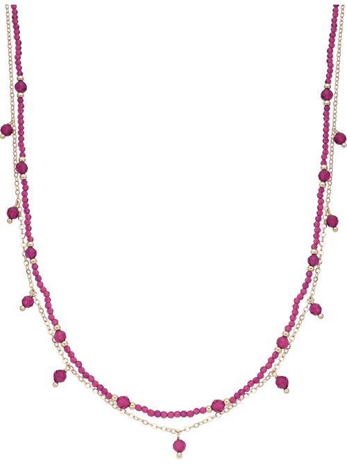 Collier Luxenter en cristal rose, finition or jaune 18k - Aira - Kiabi