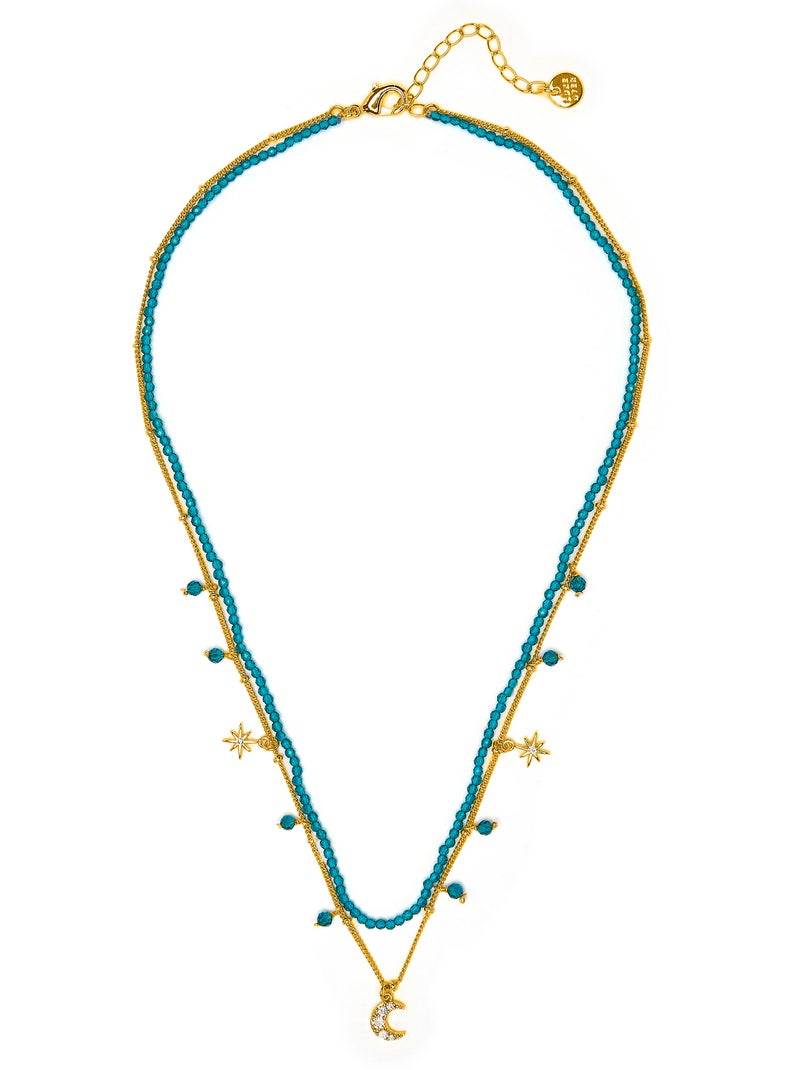 Collier Luxenter en cristal vert, finition or jaune 18k - Ayora Vert - Kiabi