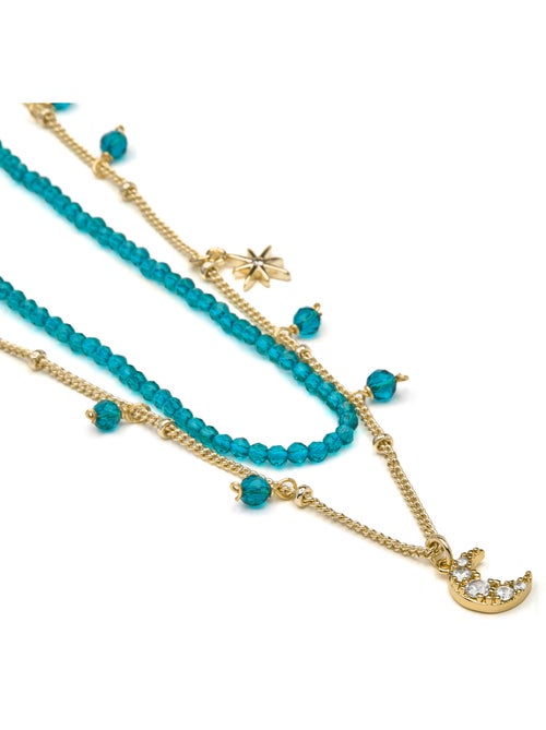 Collier Luxenter en cristal vert, finition or jaune 18k - Ayora - Kiabi