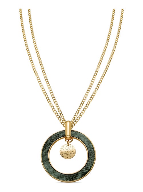 Collier Luxenter en cuir vert clair avec finition en or jaune 18 carats - Amta - Kiabi Collier Luxenter en cuir vert clair avec finition en or jaune 18 carats - Amta - Kiabi