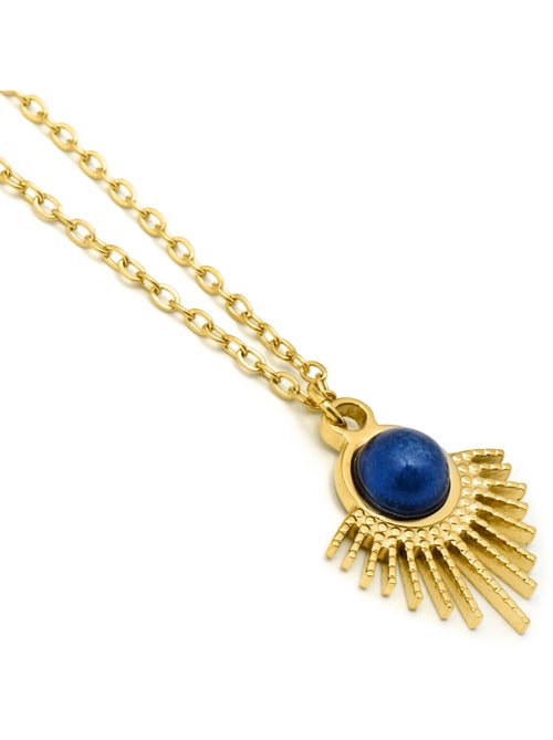 Collier Luxenter en lapis-lazuli naturel, finition or jaune 18k - Ankyo - Kiabi