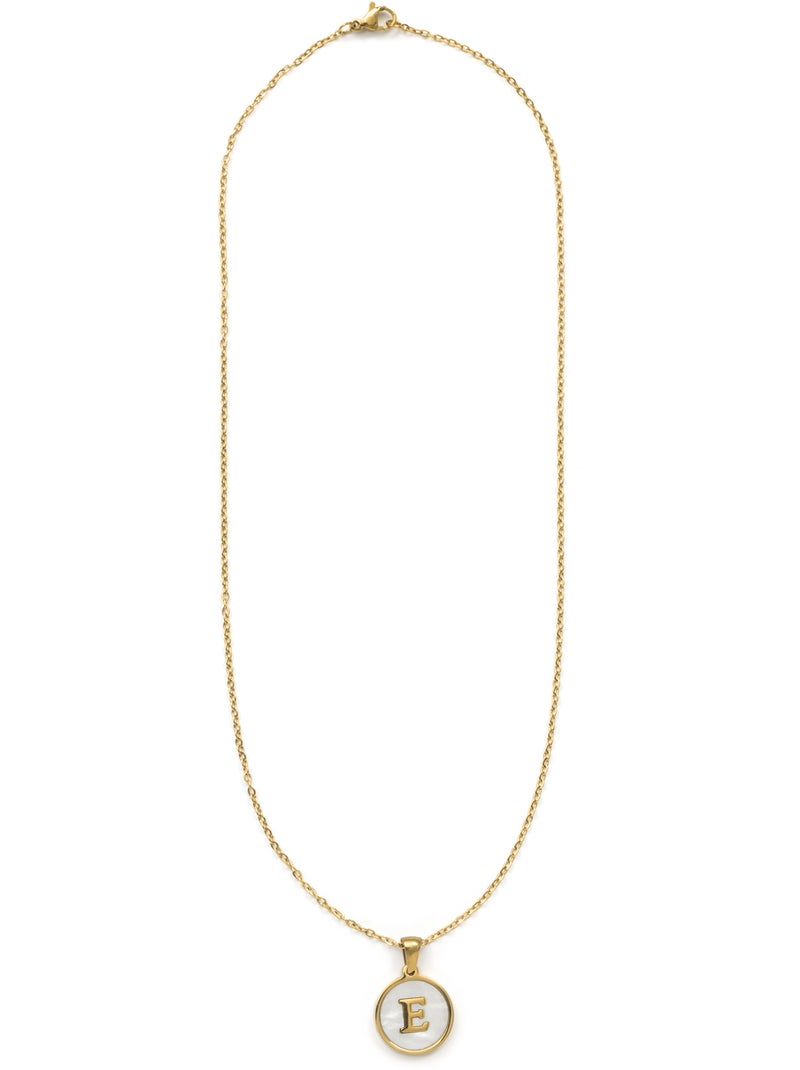 Collier Luxenter en nacre blanche et plaqué or 18k - Alphabet Argent - Kiabi