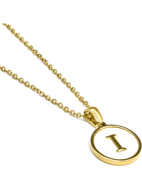 Collier Luxenter en nacre blanche et plaqué or 18k - Alphabet - Kiabi