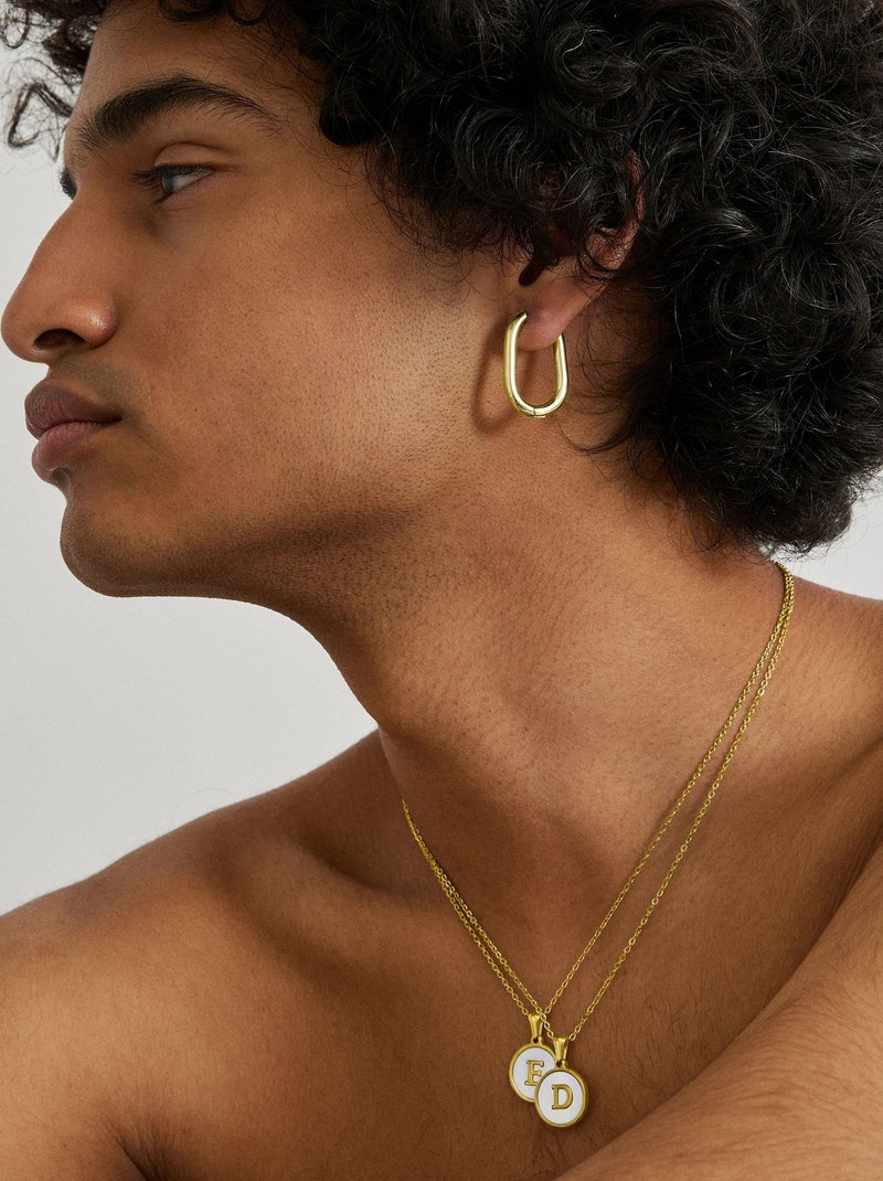 Collier Luxenter en nacre blanche et plaqué or 18k - Alphabet Blanc - Kiabi