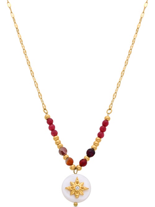 Collier Luxenter en nacre blanche et plaqué or 18k - Zador - Kiabi