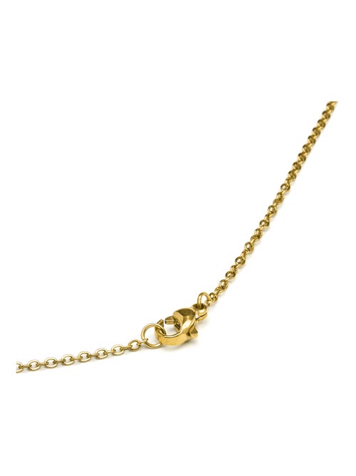 Collier Luxenter en nacre blanche finie plaqué or jaune 18K - Alphabet - Kiabi
