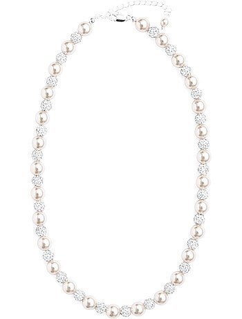 Collier Luxenter en nacre blanche, finition argentée - Zurgrak