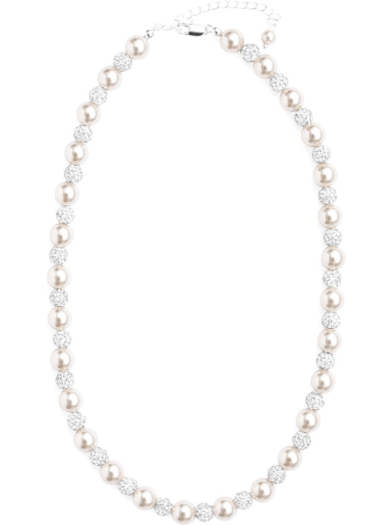Collier Luxenter en nacre blanche, finition argentée - Zurgrak Argent - Kiabi
