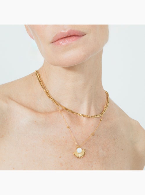 Collier Luxenter en nacre blanche, finition or 18 carats - Sycu - Kiabi