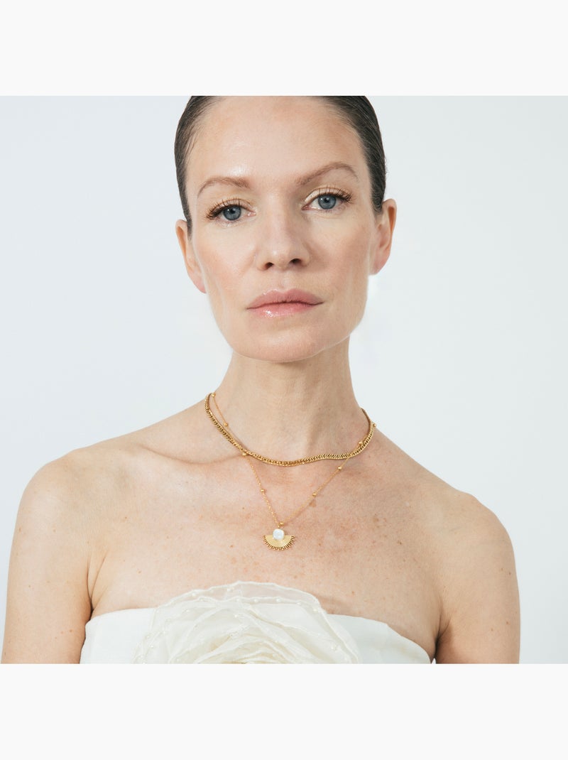 Collier Luxenter en nacre blanche, finition or 18 carats - Sycu Argent - Kiabi