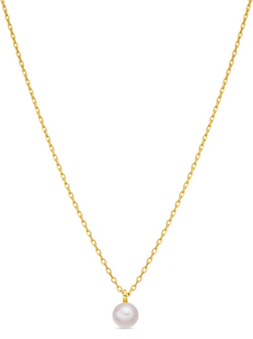 Collier Luxenter en perle blanche avec finition en or jaune 18 carats - Talori - Kiabi