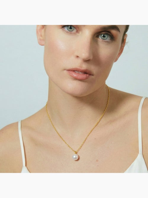 Collier Luxenter en perle blanche avec finition en or jaune 18 carats - Talori - Kiabi