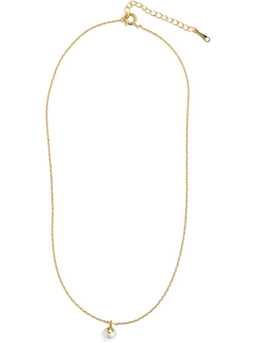 Collier Luxenter en perle blanche avec finition en or jaune 18 carats - Talori - Kiabi