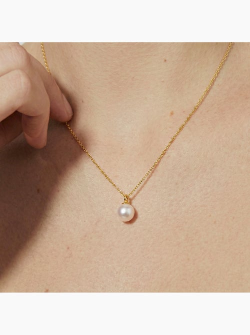 Collier Luxenter en perle blanche avec finition en or jaune 18 carats - Talori - Kiabi