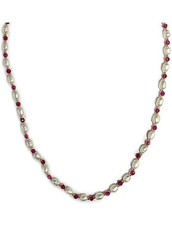 Collier Luxenter en perle blanche avec finition en or jaune 18 carats - Zawind