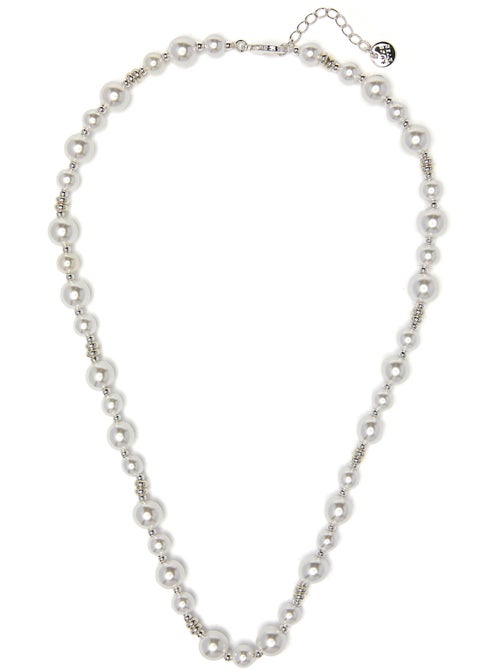 Collier Luxenter en perles blanches avec finition rhodiée - Akio - Kiabi