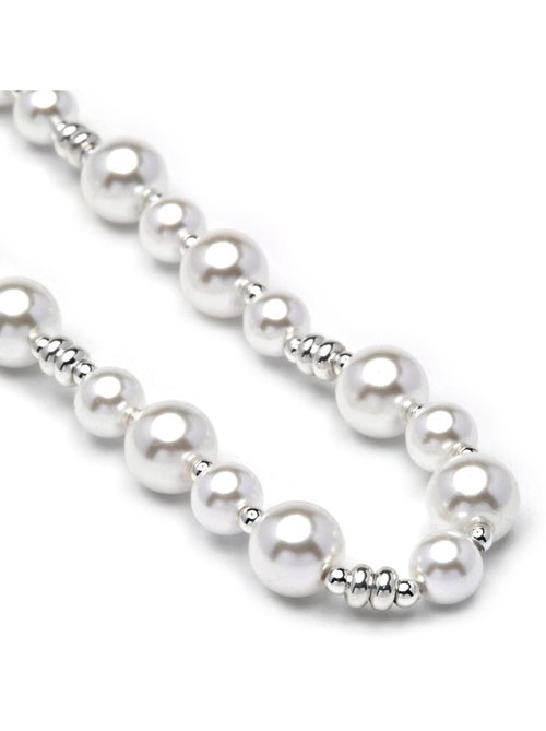 Collier Luxenter en perles blanches avec finition rhodiée - Akio - Kiabi
