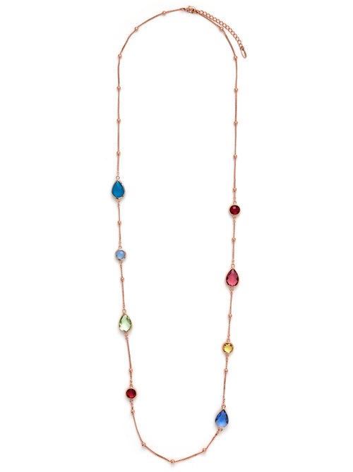 Collier Luxenter en quartz hydrothermal multicolore plaqué or jaune 18 carats - Laswen - Kiabi Collier Luxenter en quartz hydrothermal multicolore plaqué or jaune 18 carats - Laswen - Kiabi