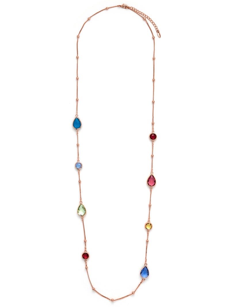 Collier Luxenter en quartz hydrothermal multicolore plaqué or jaune 18 carats - Laswen Multicolore - Kiabi