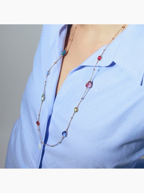 Collier Luxenter en quartz hydrothermal multicolore plaqué or jaune 18 carats - Laswen - Kiabi Collier Luxenter en quartz hydrothermal multicolore plaqué or jaune 18 carats - Laswen - Kiabi