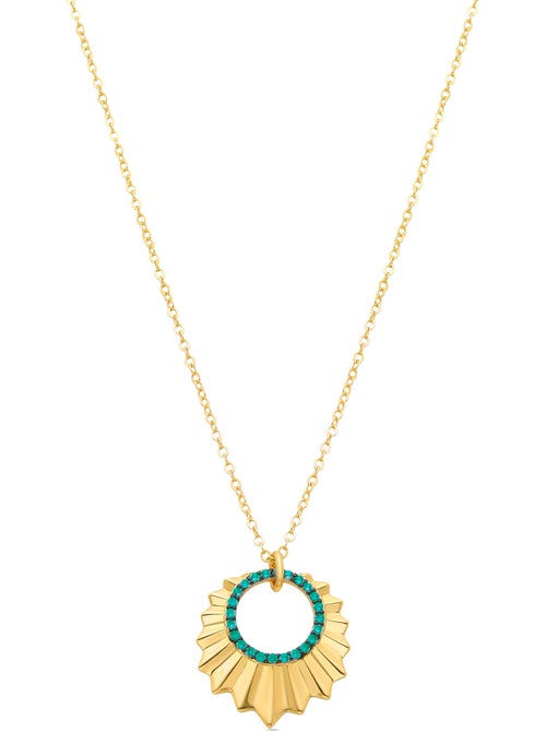 Collier Luxenter en quartz hydrothermal vert clair avec finition et plaqué or 18k - Reail - Kiabi