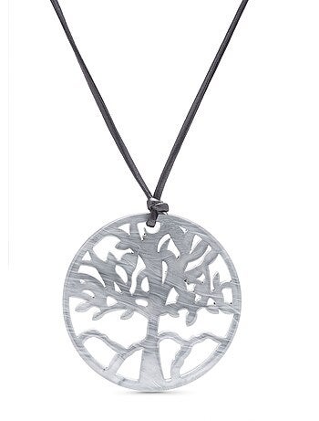 Collier Luxenter en résine grise avec finition en rhodium - Gegrim