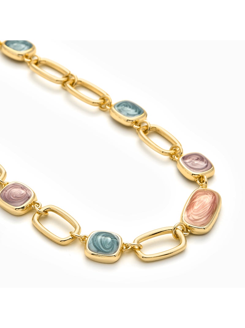 Collier Luxenter en résine multicolore et plaqué or 18k - Orzur Multicolore - Kiabi