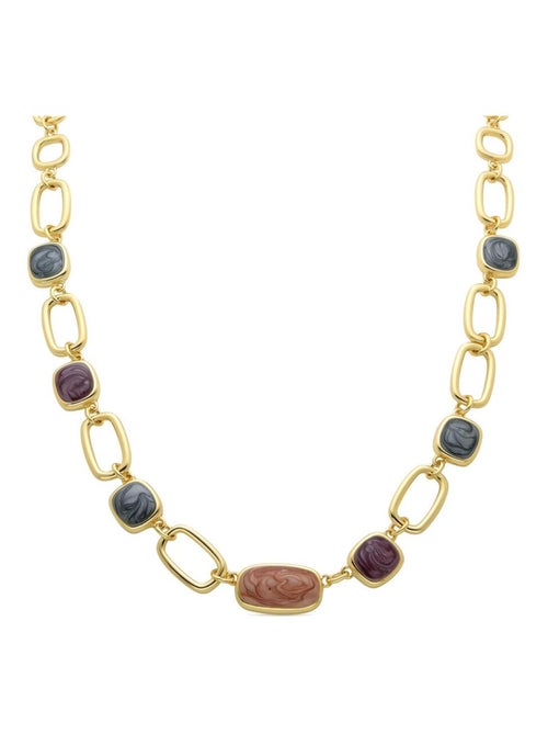 Collier Luxenter en résine multicolore finie plaqué or jaune 18K - Orzur - Kiabi