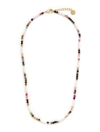 Collier Luxenter en tourmaline multicolore, finition or jaune 18k - Sury