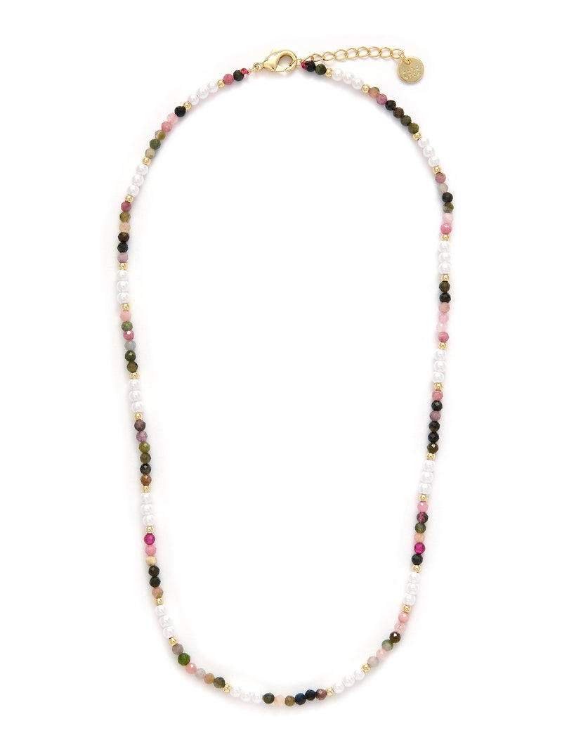 Collier Luxenter en tourmaline multicolore, finition or jaune 18k - Sury Multicolore - Kiabi