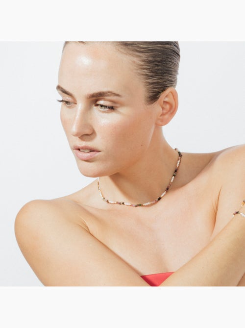 Collier Luxenter en tourmaline multicolore, finition or jaune 18k - Sury - Kiabi Collier Luxenter en tourmaline multicolore, finition or jaune 18k - Sury - Kiabi