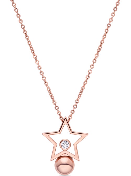 Collier Luxenter en zircone brillante avec finition en or rose 18 carats - Losath - Kiabi