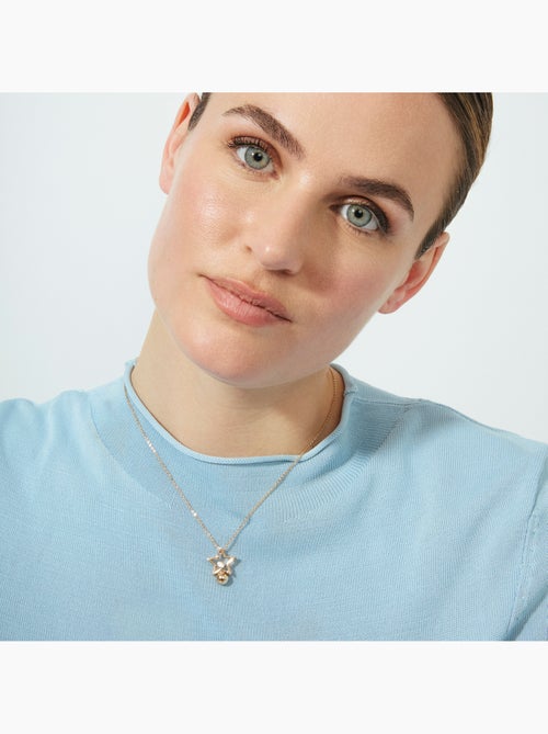 Collier Luxenter en zircone brillante avec finition en or rose 18 carats - Losath - Kiabi