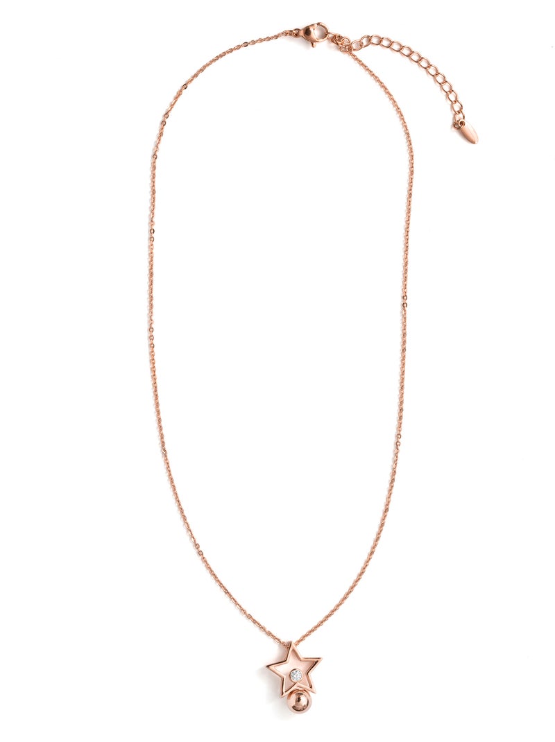 Collier Luxenter en zircone brillante avec finition en or rose 18 carats - Losath Argent - Kiabi