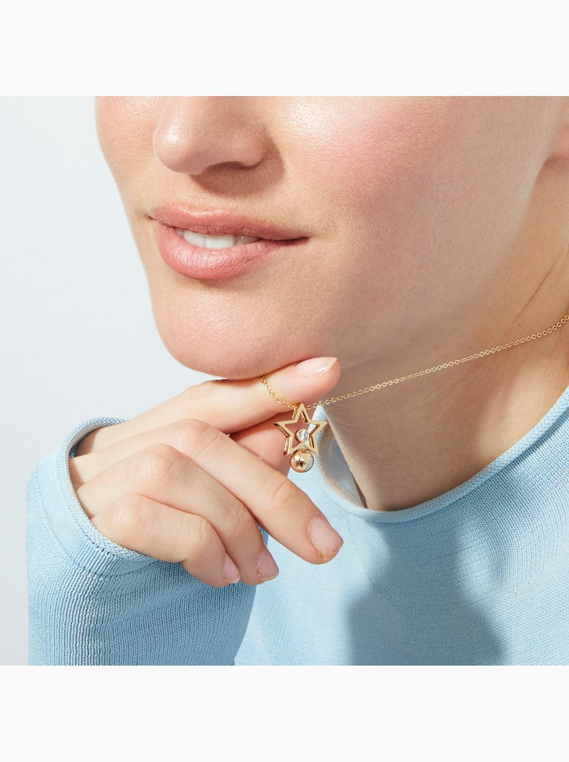 Collier Luxenter en zircone brillante avec finition en or rose 18 carats - Losath Argent - Kiabi