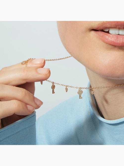 Collier Luxenter en zircone brillante avec finition en or rose 18 carats - Muraz - Kiabi Collier Luxenter en zircone brillante avec finition en or rose 18 carats - Muraz - Kiabi