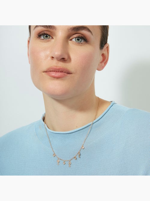 Collier Luxenter en zircone brillante avec finition en or rose 18 carats - Muraz - Kiabi Collier Luxenter en zircone brillante avec finition en or rose 18 carats - Muraz - Kiabi