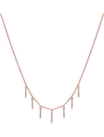 Collier Luxenter en zircone brillante avec finition en or rose 18 carats - Rambol