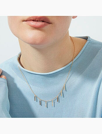 Collier Luxenter en zircone brillante avec finition en or rose 18 carats - Rambol