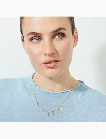Collier Luxenter en zircone brillante avec finition en or rose 18 carats - Rambol