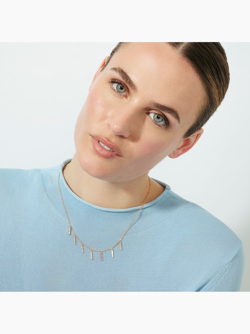 Collier Luxenter en zircone brillante avec finition en or rose 18 carats - Rambol Argent - Kiabi